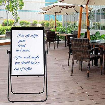 40"x28" Double Sided Magnetic Dry Erase Easel Whiteboard on U Stand - size: 28"W x 40"H
