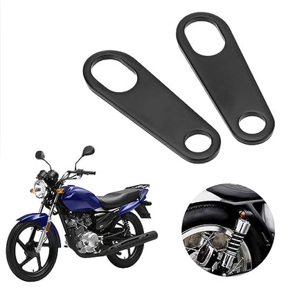 AUCELI Rear Turn Signals Brackets, 2PCS Motorcycle Rear Indicator Light Relocation Holder, Universal Straight 10mm Hole Shock Brackets Motorbike Rear Turn Signal Lamp Mounting Holder (Black/Straight) - style: Black/Straight