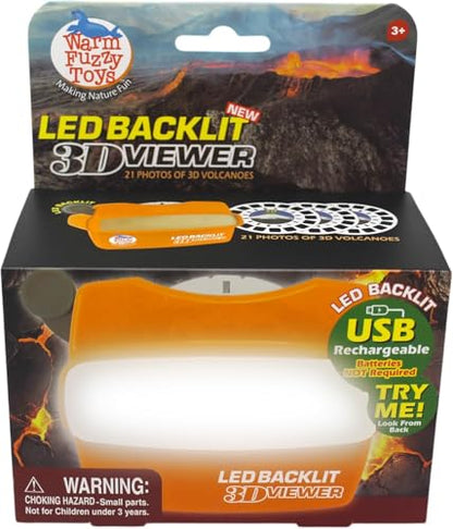WARM FUZZY LED 3D Viewer Volcanoes | USB-C Rechargeable - color: Volcanoes
