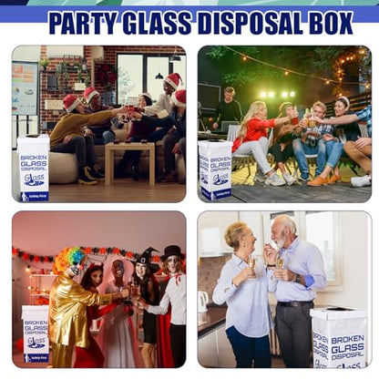 Resurhang 6 Sets Cardboard Broken Glass Disposal Box Floor Model Laboratory Safe Trash Can for Glass Sharps Disposable Garbage Disposal Container Cartons Trash Bins (12" L X 12" W X 27" H)