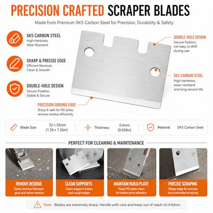 9pcs for Bambu Scraper Blade H4D Carbon Steel Replacement Blade Accessory