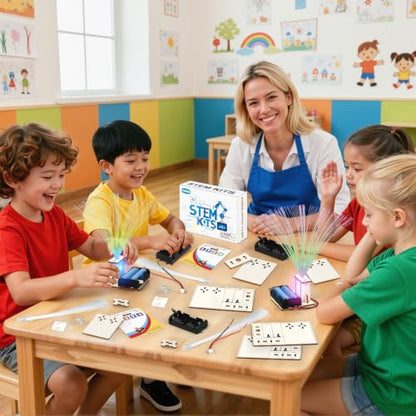 6 Set STEM Science Kits for Kids Age 6-8 8-12, Fiber Optic Light Craft Kits