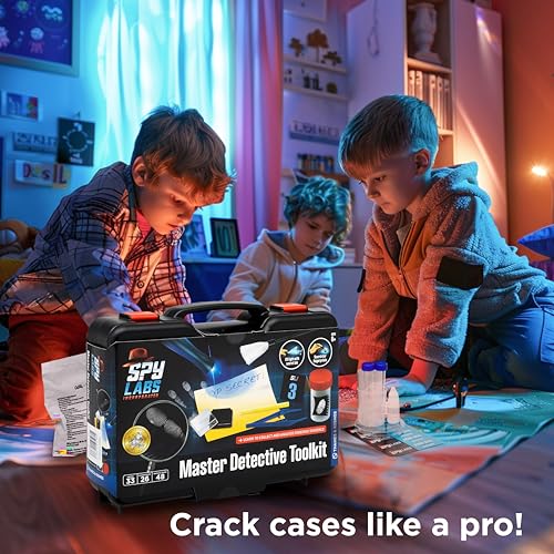 Spy Labs Master Detective Toolkit V2 | Forensic Science Kit | Gather & Document Evidence, Play | Fingerprints, Footprints, Tire Tracks | 32-Page Experiment Storybook