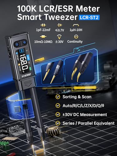 FNIRSI LCR-ST2 100kHz LCR Meter Tweezer SMD Component Tester, ESR/Q/D/θ/X - style: LCR-ST2