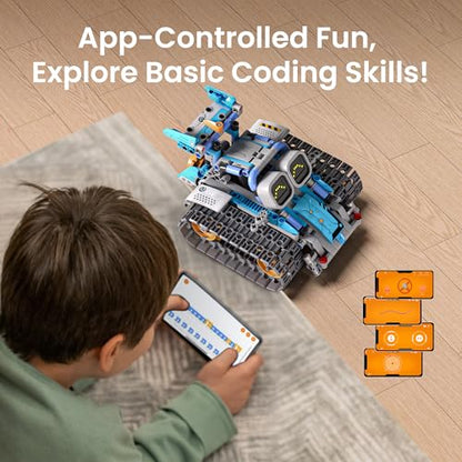 Sillbird Building Robot Kit STEM Gifts for Kids 8-13 with Remote Control - color: Gray-blue