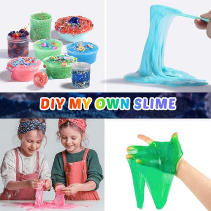 UIVIEHIR Science Exploring Slime Kit for Kids, Crunchy Slime, Stress Relief, Minerals DIY Toy, Party Favors for Girl Boys 6 7 8 9 10 11 12