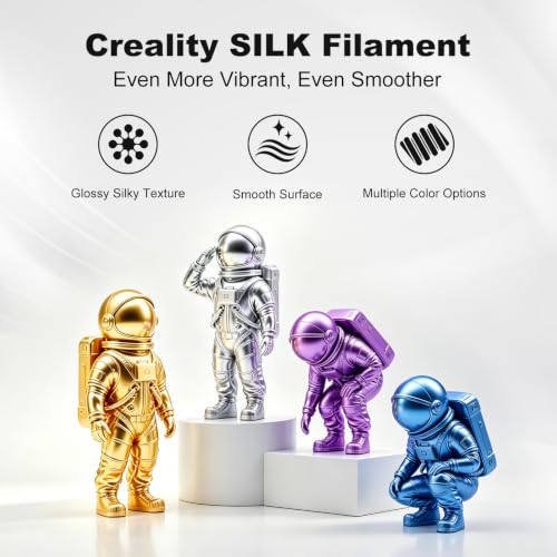 Creality Silk PLA Filament 1.75mm Shiny High Gloss 3D Printer Filament - color: Silk Gold & Silver & Blue & Purple
