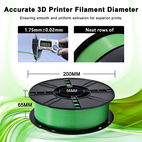 iBOSS PLA Plus (PLA+) 3D Printer Filament 1.75mm,1kg Spool (2.2lbs) Toughness Enhanced 3D Printing Filament,Dimensional Accuracy +/- 0.02mm,1.75mm PLA Plus Filament,Fit Most FDM Printer(Green) - color: D_ Green