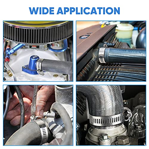 TICONN 12PCS Hose Clamps Set 304 Stainless Steel, 1-1/4"-2-1/4" Worm Gear - size: SAE #24 12PCS 1-1/4''~2-1/4"