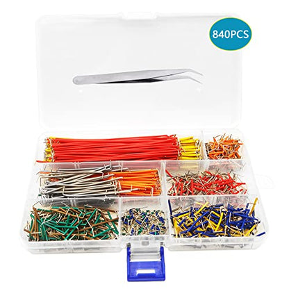 840 Pcs Breadboard Jumper Wire Cables for Arduino, 14 Values, 2 mm/0.08"-125 mm/4.92" U-Shape Magnetic Jumper Wires Assortment kit & 120Pcs 20cm/8 inch Length Dupont Cable Assorted Kit - size: 840pcs Jumper Wires + 120pcs Dupont Cable