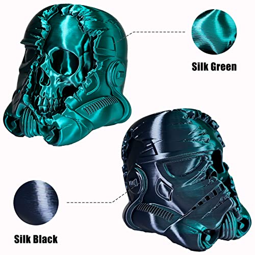 PLA Filament 1.75mm, Silk PLA 3D Printer Filament, High Speed Printing Dual Color Filament Black Green 2 in 1 Coextrusion 1.75 PLA Filament +/-0.02mm, 1kg/2.2lb - color: Dual-color Black Green