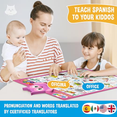 Pink Bilingual Educational Toys for Little Girls - Interactive Girl Toys - color: Alphabet Pink