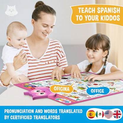 Pink Bilingual Educational Toys for Little Girls - Interactive Girl Toys - color: Alphabet Pink