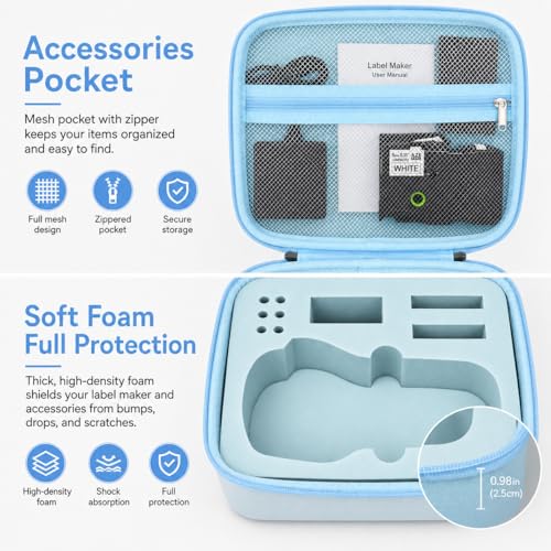 PAIYULE Label Maker Case for DYMO LabelManager 160/280, Blue - color: Blue