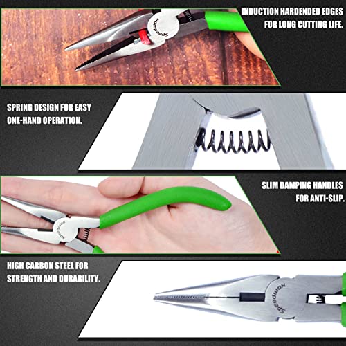 SPEEDWOX Mini Long Nose Pliers 5-1/2 Inches Chain Nose Pliers with Wire Cutter Long Needle Nose Side Cutters Serrated Jaw Precision Jewelry Making Tool for Handcraft Hobby DIY Jewelry Work - style: Long Nose Pliers