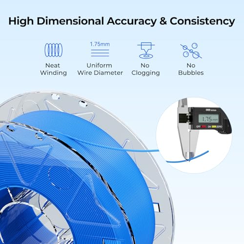 Creality 3D Printer RFID Filament, Hyper PLA Filament 1.75mm Bundle for 3D Printing, Hyper PLA RFID Filament No-Tangling High Precision, 1KG(2.2 lbs) Spool (White) - color: White