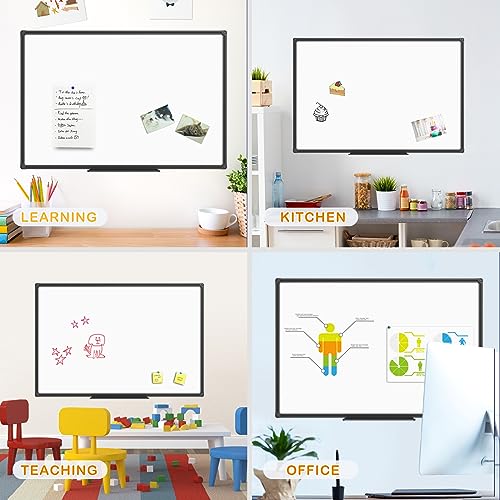 JILoffice Magnetic Whiteboard/White Board, Dry Erase Board 48 x 36 Inch - color: Black, size: 48"W x 36"H