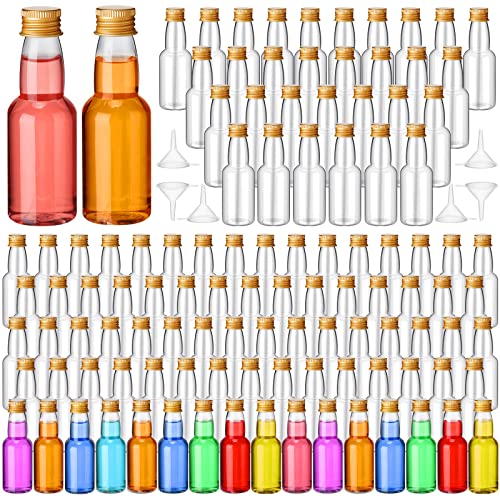 2 oz 120 Pcs Mini Liquor Bottle Plastic Alcohol Bottle, Gold - color: Gold, size: 2 oz