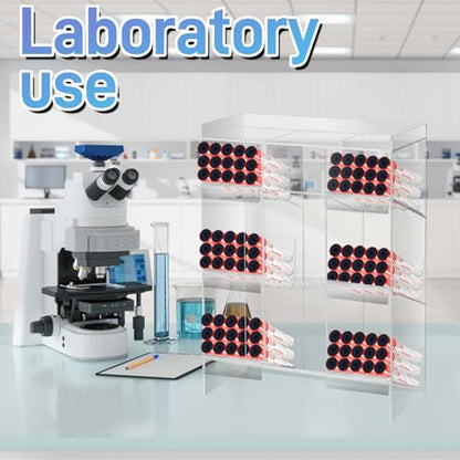 Acrylic Tube Rack 6 Pull Out Trays 9 Compartment Wall Mount Tube Organizer