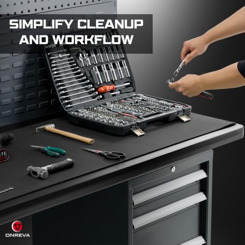 ONREVA Workbench Mat 18X30 Inches, 5mm Thick EVA Rubber Work Mat, Protect Your Work Bench Top, Heavy Duty Non-Slip Pad for Tool Box Top, Table, Tool Station Cover Liner Matt 30"X18"