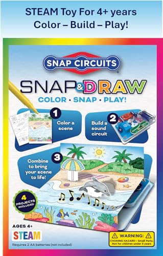 SNAP CIRCUITS Snap & Draw STEM STEAM Art & Science Toy, Kids Ages 4+