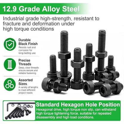 Twidec/1015PCS M3 Screws Assortment Kit,Hex Socket Cap Head Screws - color: 1015PCS