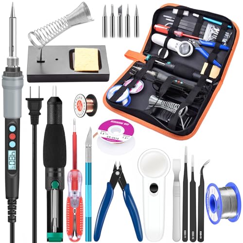 HANDSKIT 90W Soldering Iron Kit for Electronics, Adjustable Temp 180-480℃