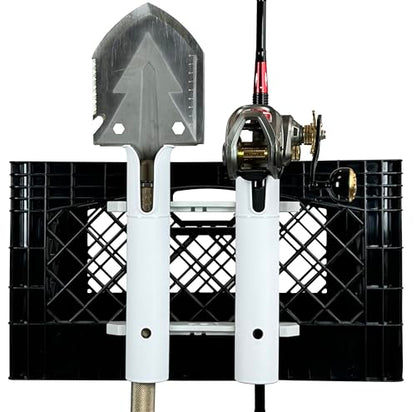 Wall Mounted Fishing Rod Holders Tubes Links Fishing Rod Holder Rack Rests (2-Pole-White) - color: 2-pole-white