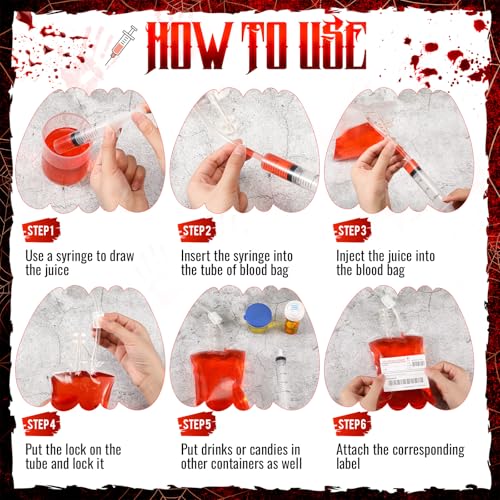 84 Pcs Halloween Blood Bags Party Supplies Decoration