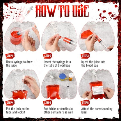84 Pcs Halloween Blood Bags Party Supplies Decoration