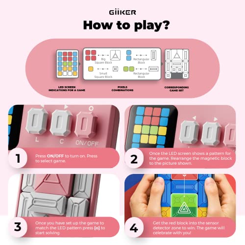 GiiKER Super Slide Puzzle Game, 500+ Challenges, STEM Toy for Ages 6+ - color: Pink