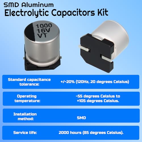 24 Values 400Pcs SMD Aluminum Electrolytic Capacitors Assortment Kit