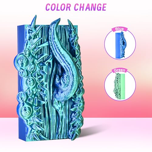 ERYONE Silk Filament PLA+ 1.75mm Shiny 3D Printer Filament, Multicolor PLA 2 in 1, 1kg (2.2LBS)/Spool, HS Silk Dual Color Blue & Green - color: Silk Pla+ 2 in 1 Blue Green