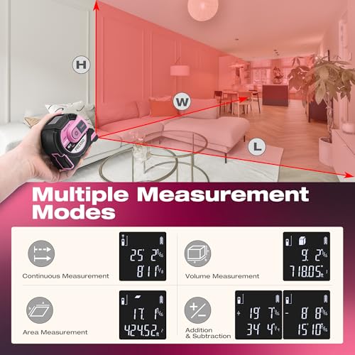 PREXISO 2-in-1 Laser Tape Measure, 215Ft Laser Measure & 16Ft Tape Measure