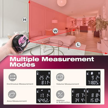 PREXISO 2-in-1 Laser Tape Measure, 215Ft Laser Measure & 16Ft Tape Measure