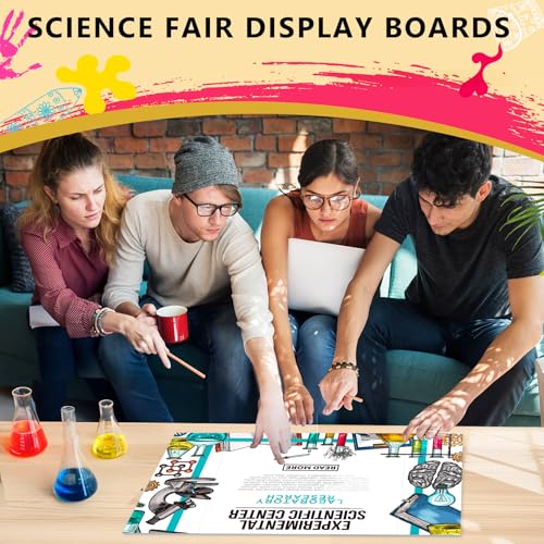 HAUTOCO 3 Pcs Small Trifold Poster Board 21 x 14 inches and 2 Pack 36'' x 48'' Trifold Poster Board Large Tri Fold Project Boards for Science Fairs, School Projects, Event Displays, Business