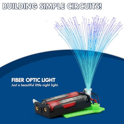 8 STEM Craft Kits for Kids, Bulk Crafts Science Experiments, Simple Circuits Fiber Optic Light Kit, Girls Engineering Building Projects Activities STEM Toys, Class Educational Learning