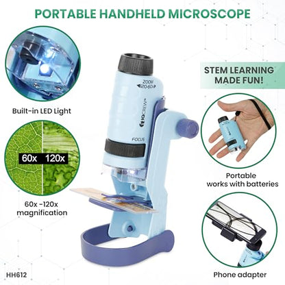 AmScope M30-ABS-KT2-W-KVB1 1200X White Metal Arm Starter Microscope Kit - style: D) Kit + Water PurificationKit