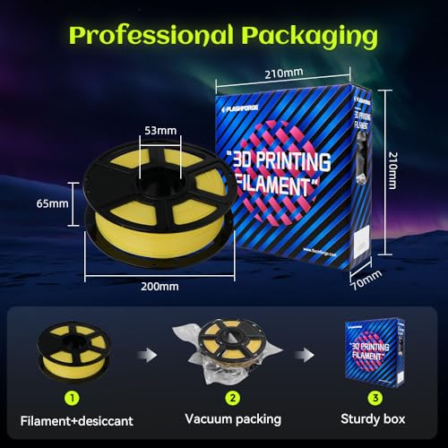 FLASHFORGE Glow in The Dark Rapid PLA Filament 1.75mm, High Flow Speedy 3D Printer Filament Luminous Yellow, Max 500mm/s High-Speed Printing, High Brightness and Long-Lasting Glowing Effect - color: Luminous Yellow