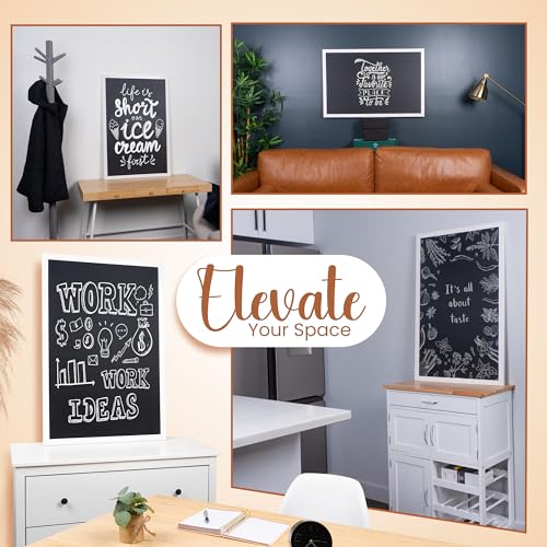 Loddie Doddie Magnetic Chalkboard, Magnetic Board for Wall, 36 x 24, White - color: White Frame, size: 36"W x 24"H