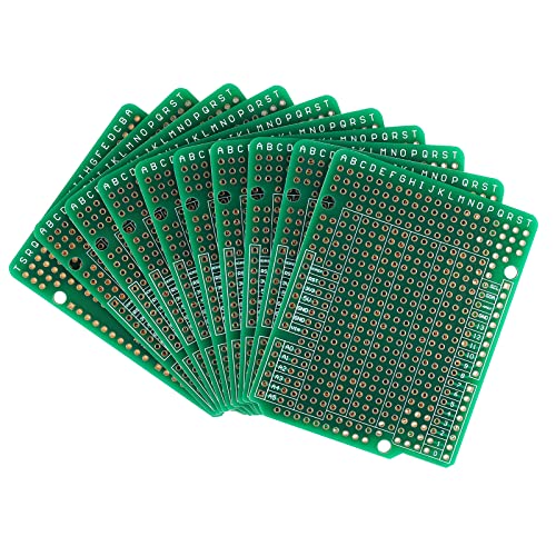 Prototyping Board, PCB Prototype Board, Protoboard Double Sided Perforated 2.54mm Pitch Soldering Breadboard Circuit Perma Proto Boards for Arduino UNO R3 Shield DIY Electronic Projects (10)