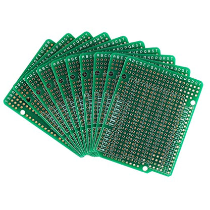 Prototyping Board, PCB Prototype Board, Protoboard Double Sided Perforated 2.54mm Pitch Soldering Breadboard Circuit Perma Proto Boards for Arduino UNO R3 Shield DIY Electronic Projects (10)
