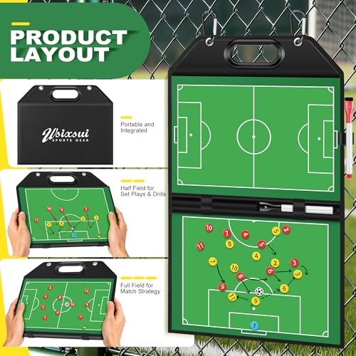 Foldable Soccer Coaching Board with Handle for Coaches - style: Soccer