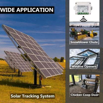 ECO-WORTHY Forward Reverse DC Motor Controller Kit (8V-35V) - 12V/24V Wireless Remote Relay Module for Linear Actuator, Solar Tracker, Industrial Automation & Smart Home DIY