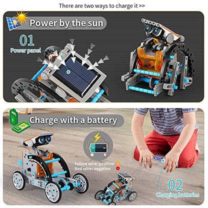 Lucky Doug 12-in-1 Solar Powered Robot Building Kits Toys - color: Grey