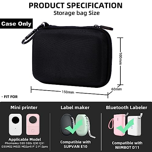 Phomemo D30 D30D D35 Label Maker Case, Small Label Maker Storage Bag -Black - color: Black, style: 1 Case