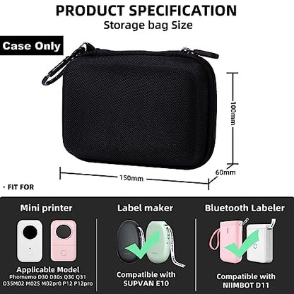 Phomemo D30 D30D D35 Label Maker Case, Small Label Maker Storage Bag -Black - color: Black, style: 1 Case