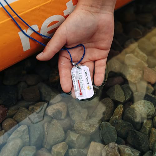 Sun Company ChillChek - Waterproof Thermometer with Breakaway Lanyard | Water Proof Temperature Gauge for Swimming, Diving, Snorkeling, Fishing, or Camping | Small Portable Outdoor Thermometer