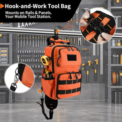 Rexmore Tactical Electrician & HVAC Tool Chest Bag, 3-Point Harness Orange - color: Orange