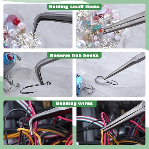 SPEEDWOX 2PCS Mini Bent & Straight Nose Pliers Set, 5-Inch for Jewelry, DIY - style: 2 x needle nose pliers
